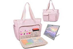 Fasrom Diamond Painting Carrying Case for A4 Light Pad, Diamond Painting Accessories Storage Bag for A4 LED Light Box and Diamond Art Supplies, Pink (Empty Bag Only)