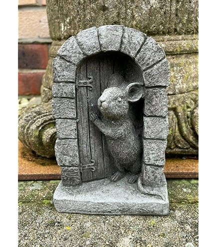 OLOMA Leuke otter tuinbeeld beeld sculptuur zee dier Zitten otter standbeeld Beton otter beeldje Outdoor baby otter decoratie Unieke zeeotter schepsel Denken otter decor Cement otter sculptuur