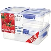 Sistema KLIP IT Food Storage Containers | Stackable Lunch Boxes with Airtight Lids | BPA Free | Blue Clips | Assorted Sizes |