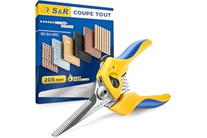 S&R Ciseaux Coup Tout Multifonction Multi-usage pour Bricolage et Maison205mm. Lame en Acier Inox 50mm HRC 50-54