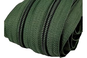 Schnoschi 2 m endlos Reißverschluss 5 mm Laufschiene + 5 Zipper Meterware teilbar Farbwahl (dunkelgrün)