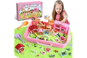KNASON Arena Juguetes Magica para Gatos y Perros,Arena Kit Cinetica para Niños y Niñas con Arenas Sensorial Blanda,Caja de Sand Juguetes Regalo de Cumpleaños para Niños de 3 4 5 6 7 8 Años
