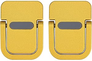 Bidponds 2 PCS Portable Laptop Stand,Keyboard Riser,Mini Aluminum Laptop Feet Lifter,Invisible Self Adhesive Foldable Laptop Riser,Keyboard Kickstand,Suitable for 12,13,14,15,17 Inches Laptop,Gold