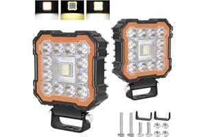 antom Foco led 12v 2 piezas 132W 9-60V Faros led 4x4 IP68 impermeables 13200 lúmenes para excavadoras, tractores, remolques, ATV, camiones, vehículos todo terreno, motos, entusiastas del aire libre