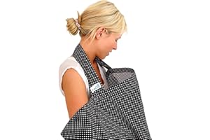 BEBECHIC.UK BebeChic - Oeko-Tex Certified Cotton Breastfeeding Covers, Boned Nursing Tops – Black/White Dot