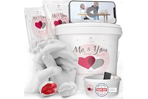 SOULBABY® Gipsabdruck Hände Paar inkl. Kussmund I 100% Made in Germany Gibsabdruckset Hände I All in One Handabdruck Set für Paare I Couple Geschenke I Hochzeitstag Geschenke I Verlobungsgeschenk