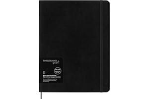 Moleskine Inteligentny notebook, inteligentny system pisania, inteligentny notatnik z miękką okładką, puste strony i elastyczne zamknięcie, format XL 19 x 25, kolor czarny