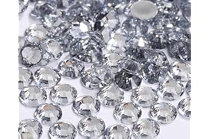 Yixinly 5000 Pcs SS16 4mm Strass, Strass a Coller Pierre Ronde en Cristal pour les Ongles, le Bricolage, les Vêtements, les Coques de Téléphone Portable, les Chaussures, les sacs (Blanc)