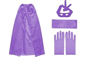 CARNAVALIFE Capa de Superhéroe 120 cm para Adultos, Conjunto de 4 piezas Capa Máscara Bufanda y Guantes, Cosplay para Cumpleaños Fiesta Navidad Halloween y Carnaval (Morado)