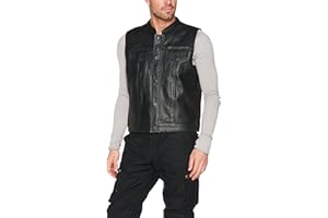 Bikers Gear Australia The Revolver Motorcyle Lederweste Sons of Anarchy Style Biker Ärmellose Weste