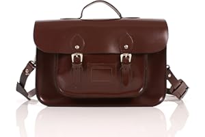 OXBRIDGE SATCHEL'S 15" Brown/Red Wine English Leather Backpack Satchel