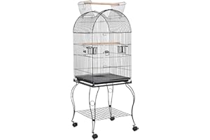 Yaheetech 150cm Parrot Cage Open Top Budgie Cage with Stand Large Bird Cage Cockatiel Bird Cage Aviary for Sun Conure Parakeet Lovebird Finches Canary