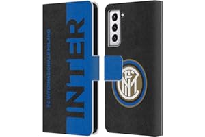 Head Case Designs Licenza Ufficiale Inter Milan metà Grafici Custodia Cover in Pelle a Portagoglio Compatibile con Samsung Galaxy S21 5G