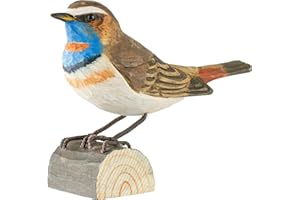 WILDLIFE GARDEN WG433 DecoBird Décoration Vogel en Bois Motif Oiseaux Bleus