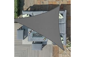 Sunnylaxx 3x3x3m Graphite Voile d’ombrage Triangle, Toile Imperméable Une Protection des Rayons UV à 95%, pour en Plein air, Jardin & Terrasse