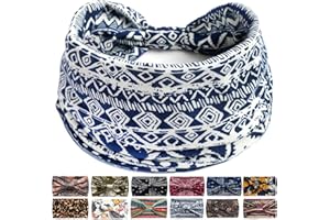 XYUXWLG Headbands For Women's Hair, Boho Headband Elastic Soft Flower Wide Headbands for Women Yoga Sport Hairbands, Hair Accessories for Everyday Sport Fitness (Colour 6)