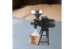 GORGIVOUS 2200W 220V Getreidemühle, Elektrische Getreidemühle, Getreidemühle Elektrisch, Getreidemühle Mühle Nussmühle mit Trichter, Kommerzielle elektrische Mühle (schwarz, 2200, Watt)