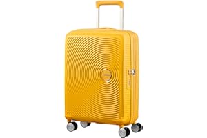 American Tourister Soundbox - Equipaje de mano ampliable Spinner S, 55 cm, 41 L, Amarillo (Amarillo Dorado)
