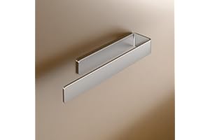 Barra portasciugamani LIEBHEIM senza forare - nastro adesivo di montaggio e superficie adesiva extra large - barra portasciugamani in acciaio inox da incollare (acciaio inox spazzolato, 22 cm)