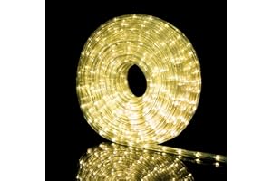 Nataland Tubo Luminoso 30 Metri con 720 Led, Controller 8 Funzioni Con Illuminazione Per Interno Ed Esterno, Perfetto Per Decorare Casa, Giardino, Vetrine e Negozio (Bianco Caldo, 720 Led - 30 Metri)