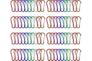 Fumanduo 80 Stück Karabiner Schlüsselanhänger Gefederter Verschluss Karabiner Mini Karabinerhaken aus Aluminium Kürbisförmiger Feuerwehr Karabiner Kletterschnalle für Reisen Wandern (4.6cmx2.2cm)