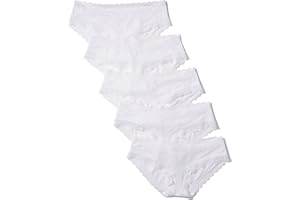 Iris & Lilly Braga Hípster de Algodón y Encaje Mujer, Pack de 5