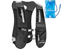 Tribalway Running Vest with Water Bladder 1.5L - Lightweight Hydration Vest for Men Women - Breathable & Reflective Running Backpack with Phone Holder & Water Bottle Holder for Cycling, Hiking - Black