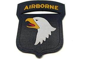SENZAMA Toppa in Nylon velcrata a strappo hook and loop Patch Divisione Airborne 101 USA Misura 9x7 cm
