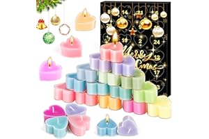 MOMOSTAR Calendrier de l'avent Bougie, Candle Calendrier de l'Avent 2025 pour Femmes, Bougies Parfumées avec 24 Bougies, Décoration de Noël, Noël Cadeaux pour Mères, Filles, Sœurs