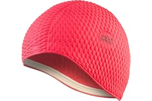 ‎AQUA SPEED Aqua Speed Badekappe | Damen | Bademütze Aqua Fitness | auch für Lange Haare | Latex Bombastic & Tic TOC