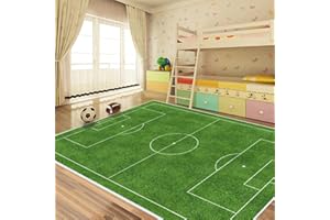 VHCLYBJU Tappetino per campo da calcio Tappeto per campo da calcio Tappeto per camera da letto per bambini Campo da calcio Tappeto per area giochi per bambini Tappetino a tema sportivo Ta