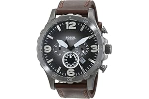 Fossil Montre pour Homme Nate, Taille du Boîtier 50 mm, Mouvement Chronographe à Quartz, Bracelet en Acier Inoxydable