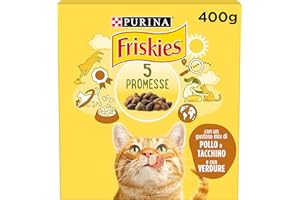 Purina Friskies Crocchette Gatti Adulti con Pollo, Tacchino e Verdure, 20 Confezioni da 400 g