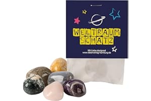 Ideenverlag HAMBURG 10x Weltraum Glückssteine für Kinder / Glücksbringer Stein Weltraum Schatz als Mitgebsel Kindergeburtstag / Glücksbringer / Weltraum Geburtstag Mitgebsel Astronauten