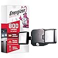Energizer LED Flood Light Outdoor, Security Light, 2 Head, Wireless, Battery Operated, 800 Lumens, Swivels & Rotates, Weather-Resistant, Motion Sensor Outdoor Light, Black, 1 Pack, 40776