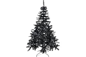 FineHome Künstlicher Weihnachts Tannenbaum Weihnachtsbaum 120cm-150cm-180cm Christbaum inkl Stände, Farben:Schwarz, Größen:150cm