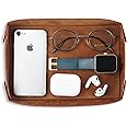 GadgetBite Valet Vegan Leather Rectangular Tray | Desk Tray Organiser | Mobile Organiser | Organiser for Office, Home, Living Room | Button Opening | Water Resistent-Tan