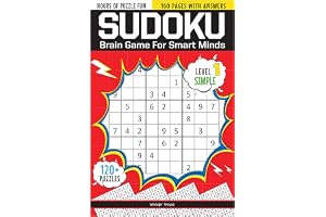 Sudoku - Brain Games For Smart Minds Level 1 Simple : Brain Booster Puzzles for Kids, 120+ Fun Games