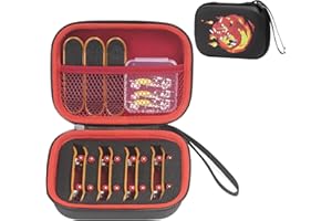 Yosuny Finger Skateboard Aufbewahrungsbox kann bis zu 11 Stück, stoßfesten Schwamm ist gut, um die geliebten Finger Skateboard zu schützen, leicht zu tragen. (Black,Case Only)