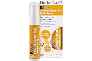 BetterYou Vitamine B12 Spray direct – À vaporiser sur la muqueuse buccale – Vitamine B12 naturelle hautement dosée avec chrome et extrait de thé vert – Rapide et efficace – Végétalien, 25 ml