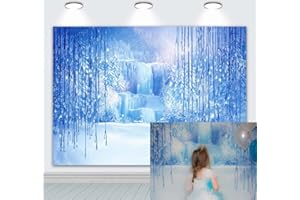 RUINI Winter Schnee Eiskristall Hintergrund Geburtstag Party Dekorationen Fotostudio Requisiten (2,1 x 1,5 m)
