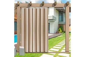 LZXSXZ Tenda per Esterni, Tenda da Esterno con Occhielli 1 Pezzo, Tenda da esterno resistente alle intemperie, 24 colori Tenda da Sole Tenda da Sole per Balcone Patio Portico Pergola Gazebo, B120xH241CM