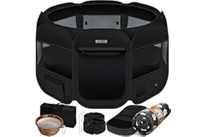 Lovpet® Kojec dla szczeniaków, składany, dla małych zwierząt, psów, kotów, w zestawie miska dla psa i koc, kojec dla psów, wybieg dla psów, tkanina Oxford, system pop-up, do użytku wewnątrz i na zewnątrz