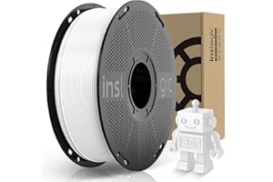 Inslogic Rapid PETG Filament 1,75mm, Filament 3D o wyższej wytrzymałości, dokładność wymiarowa +/- 0,02mm, szpulka 1kg nadaje się do większości drukarek FDM 3D (biała)