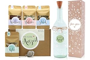 ‎OWLBOOK OWLBOOK® Tee Geschenkset Auszeit für Erholung & Entspannung | Tee Geschenke für Frauen | Tee Geschenke für Männer Geschenkset Frauen | Teebox Eine kleine Auszeit mit 4 Sorten Tee & Flaschenlicht