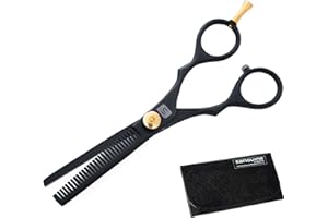 Sanguine® Professionnels de Coiffure Ciseaux Amincissants 14 cm, Noir + Présentation cas