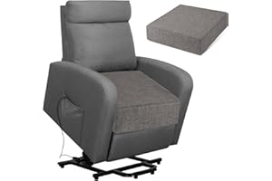 FlyGulls Recliner Cushions for Elderly 20"x20"x5" Extra Large Seat Cushion for Couch Armchair Wicker Chairs Square Chair Cushions with Non-Slip Backing and Textured Washable Cover Light Grey