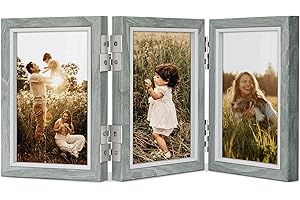 Afuly Cornice Foto Multiple 3 Foto per 10x15 Portafoto Collage Grigio Legno Rustico Famiglia Amico Regalo
