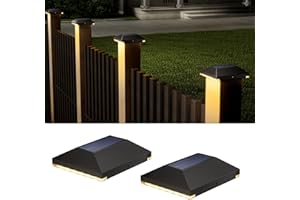 JACKYLED Solar Post Light for 7×7 9×9 10×10 CM, IP54 Waterproof Solar Fence Lights, Auto Dusk to Dawn Post Lights for Mailbox, Garden, Driveway (2pack)
