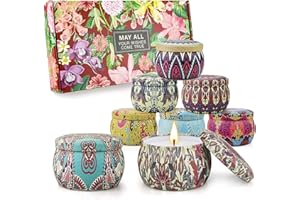 YINUO LIGHT Juego de Regalo de Velas Aromáticas, 8 Piezas de Velas Aromáticas para Mujeres, Alivia el Estrés y Regalo de Aromaterapia Adecuado para Cumpleaños, Día de La Madre, Día de San Valentín y Navidad